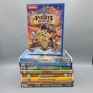 Children's DVD Paw Patrol Babar Curious George Cartoons Lot Of 9